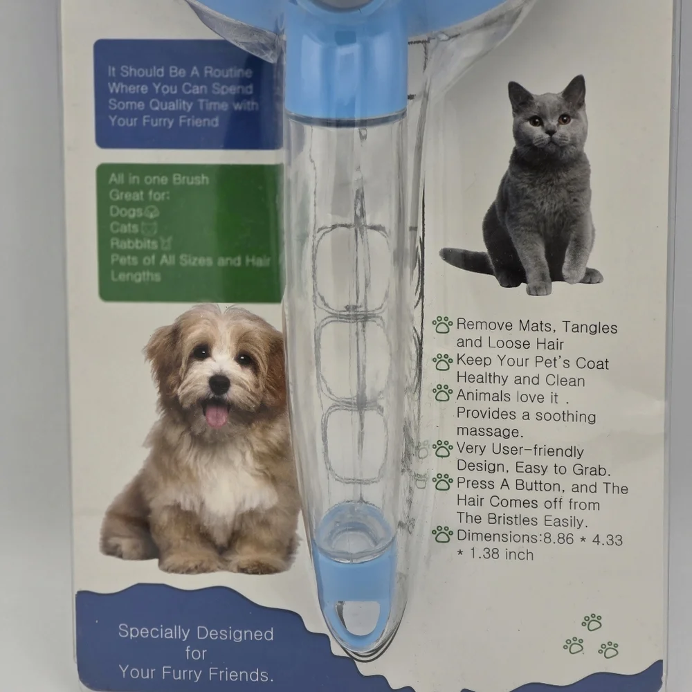 Self-Cleaning Slicker Brush for Dogs - Blue